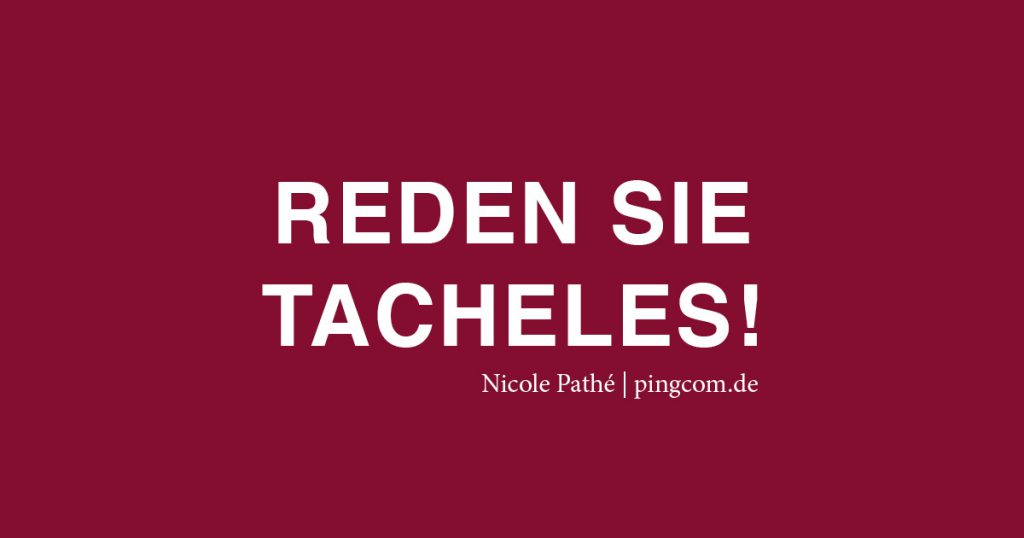 Rden Sie Tacheles! Nicole Pahté